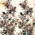 Multicolore adapté aux besoins du client de tissu de dentelle de la broderie 3D perlé pour le textile de robe habillée