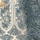 Broderie bleue de Mesh Beaded Lace Fabric Sewing de tache pour le vêtement