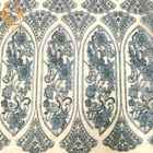 Broderie bleue de Mesh Beaded Lace Fabric Sewing de tache pour le vêtement