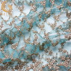 Broderie unique pailletée de la largeur 3D du tissu 135cm de dentelle pour la robe de mariage