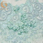 Tissu brodé floral mou de la dentelle 3D de MDX fait main pour des robes habillées
