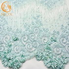 Tissu brodé floral mou de la dentelle 3D de MDX fait main pour des robes habillées