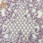 Beau polyester fait main du tissu 20% de dentelle d'élégance pour la robe habillée