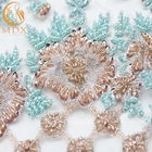 Le polyester perle le tissu de dentelle/types multicolores de dentelle pour des robes de mariage