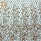 Types exquis de longueur Nice du tissu perlé 91.44cm de dentelle de dentelle faite main