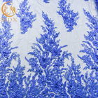 Largeur élégante l'épousant bleue du modèle de fleur des tissus MDX de dentelle 135cm