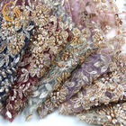 Mode George Embroidery Lace Fabrics Green Mesh Handmade 20% Polyeter