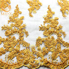La broderie nette de paillette d'or de MDX lacent la largeur de 135cm pour le textile