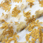 La broderie nette de paillette d'or de MDX lacent la largeur de 135cm pour le textile