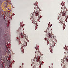 La décoration faite main de longueur du tissu brillant élégant 91.44cm de dentelle a perlé
