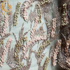 Tissu de luxe écologique de dentelle/dentelle brodée faite sur commande avec des paillettes