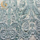Mesh Lace Fabric Sequins Decoration brodé adapté aux besoins du client pour des femmes s'habillent
