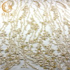 La dentelle de broderie de machine de largeur de l'or 140cm a adapté le tissu aux besoins du client de dentelle pour des robes