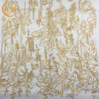 Tissu sensible Mesh Sequins For Gown Dress de dentelle de broderie de couleur d'or de MDX