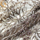 Broderie perlée nuptiale africaine de largeur du tissu 140cm de dentelle de scintillement