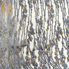 Décoration florale colorée de paillettes de scintillement de broderie de tissu de dentelle de MDX