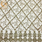 L'or africain de 55 pouces a perlé le polyester de broderie de paillettes de scintillement