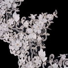 Beau polyester de Mesh Embroidered Decorative 20% de tissu d'équilibre de dentelle de la fleur 3D