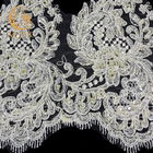 Le tricotage perlé lacent la largeur fabriquée à la main du polyester 135cm de l'équilibre 20% pour la robe