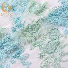 Le modèle de vert de menthe de MDX lacent le tissu que 91,44 longueurs Tulle de cm ont perlé brodé
