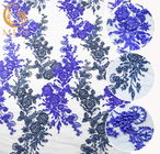 La largeur soluble dans l'eau en nylon perlée bleue royale du tissu 80% 140cm de dentelle pour des enfants s'habillent