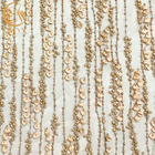 Tissu de dentelle de broderie de fleur de la robe de mariage 3D avec les perles lourdes