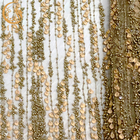 Largeur matérielle en nylon du tissu 135Cm de dentelle de fleur de l'or 3D