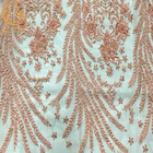Conception gracieuse 15 yards de tissu perlé africain de dentelle pour la décoration de robe
