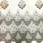 Tissu de Grey Beaded Decoration Handmade Lace pour la robe de soirée